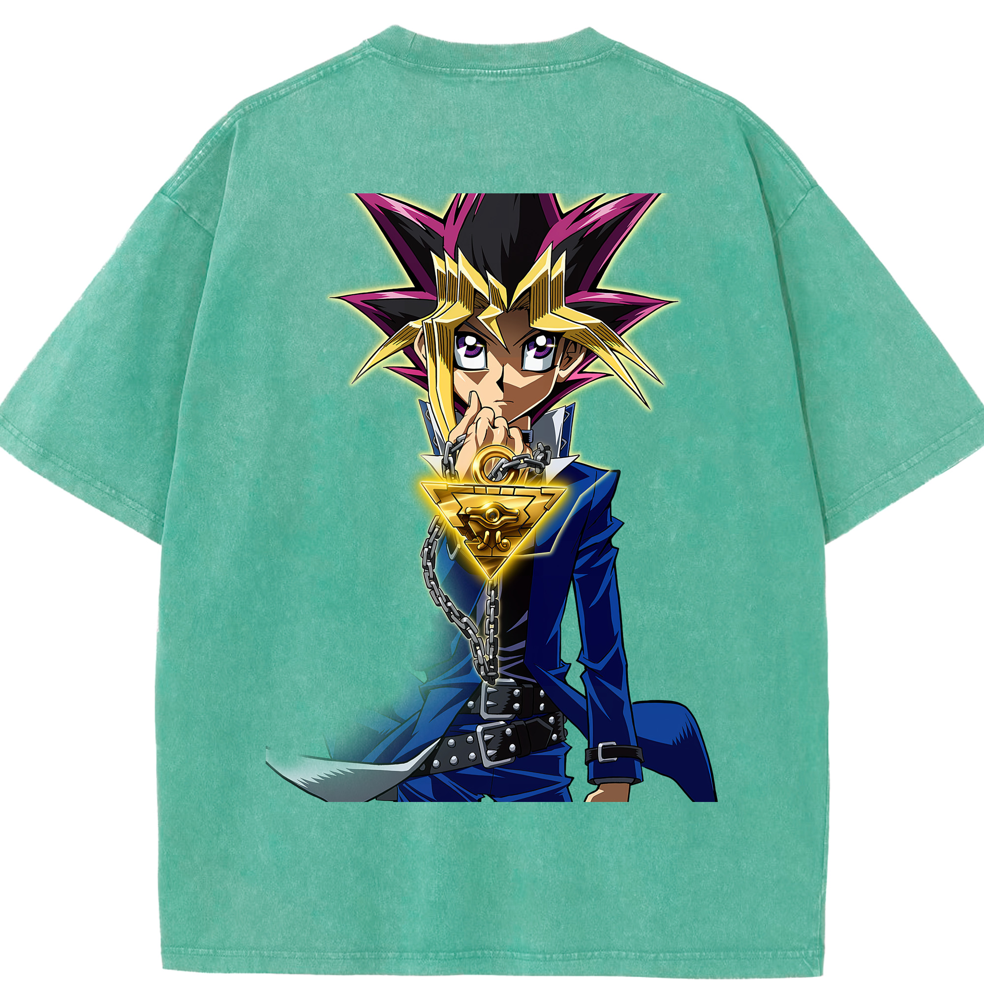 （画像用） 遊☆戯☆王 Yu-Gi-Oh! 綿100% ヴィンテージ風 半袖Tシャツ（背面プリント）